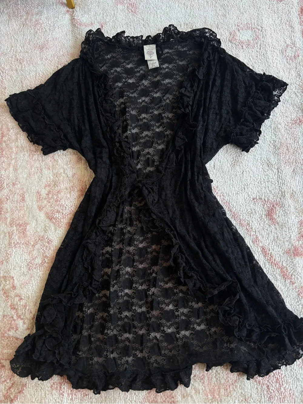 In Bloom By Jonquil black lace short sleeve wrap